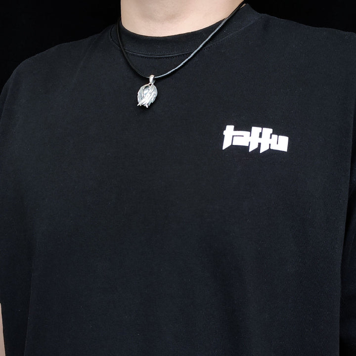 [1048] Protective Retro S925 Sterling Silver Angels Wing Pendant with Chain - Taffu Craft Studio