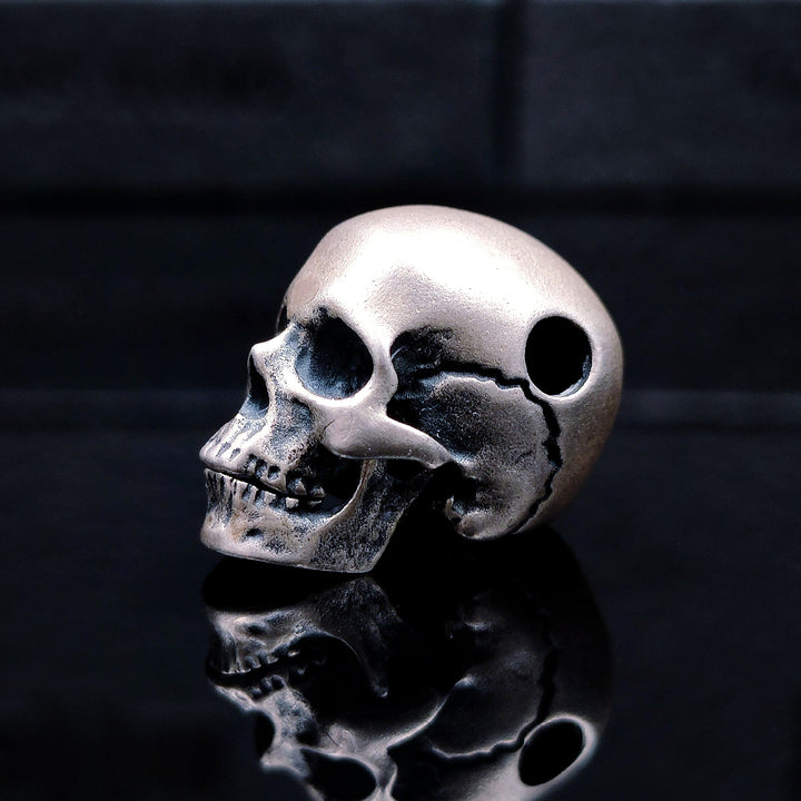 [1057] Hand Crafted Sterling Silver Gothic Skull - Taffu Craft Studio