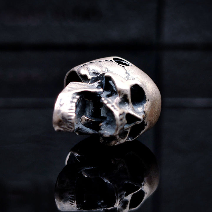 [1057] Hand Crafted Sterling Silver Gothic Skull - Taffu Craft Studio