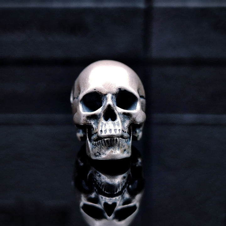 [1057] Hand Crafted Sterling Silver Gothic Skull - Taffu Craft Studio