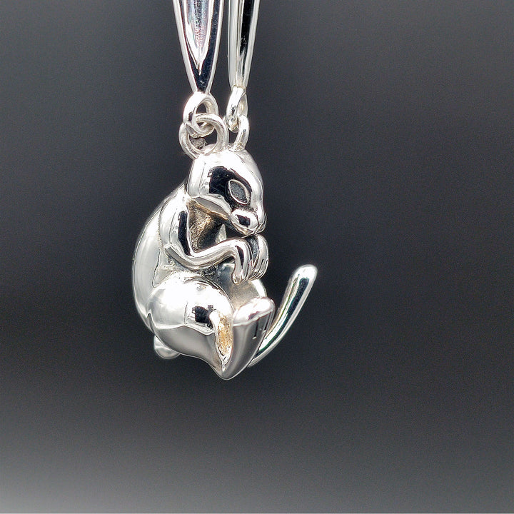 [1068] Bright Exciting Long Ears Rabbit Pendant with Chain - Taffu Craft Studio