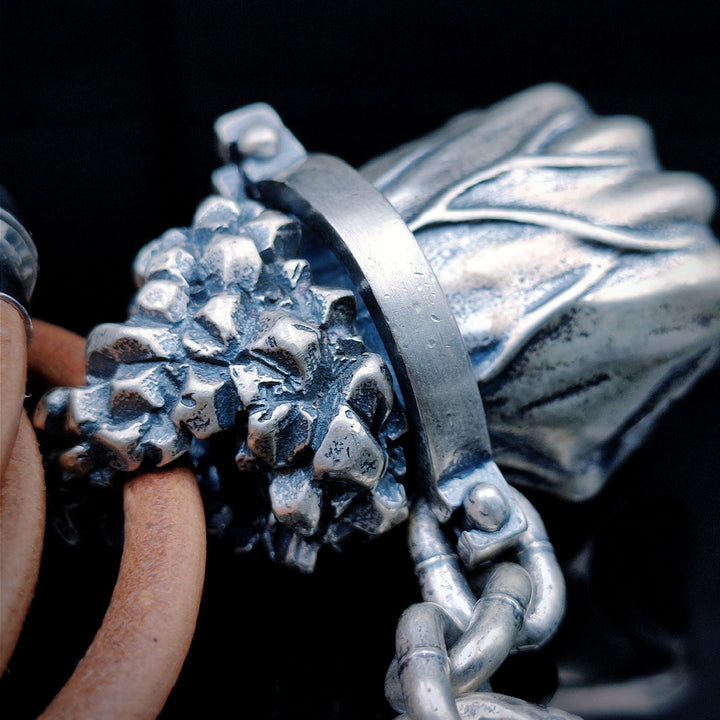 [1094] Limited Retro Style Sterling Silver S925 Defying Destiny Pendant Necklace - Taffu Craft Studio